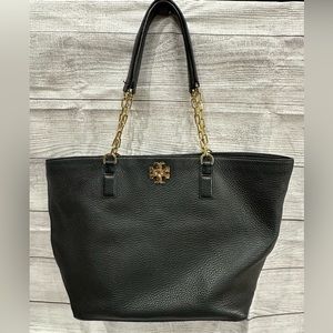 Tory Burch Chain Link Black Tote Bag